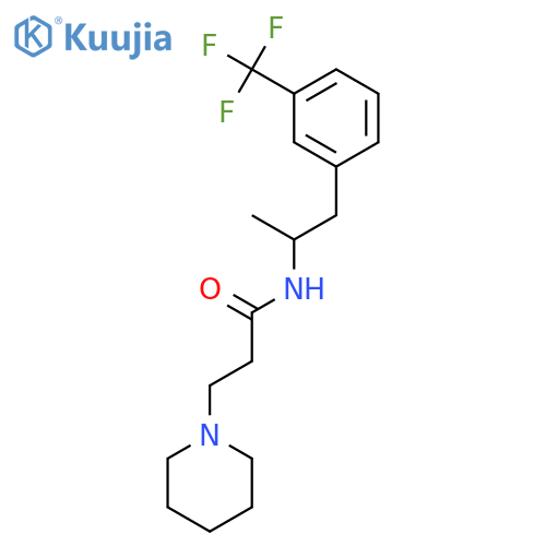 N-{1-methyl-2-[3-(trifluoromethyl)phenyl]ethyl}-3-piperidin-1-ylpropanamide structure