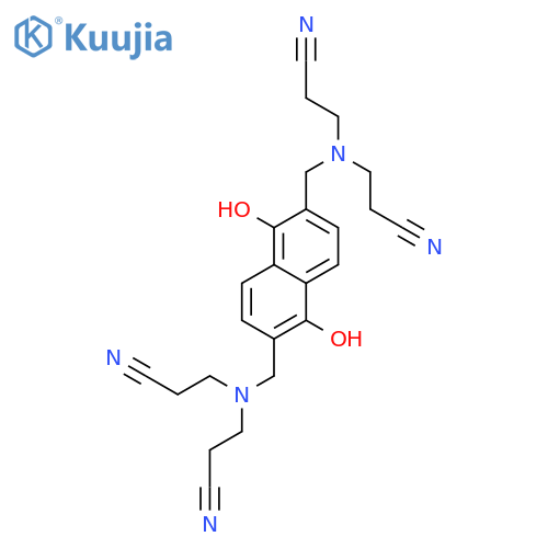 3-[[6-[[bis(2-cyanoethyl)amino]methyl]-1,5-dihydroxynaphthalen-2-yl]methyl-(2-cyanoethyl)amino]propanenitrile structure