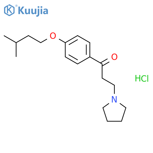 1-[4-(3-methylbutoxy)phenyl]-3-pyrrolidin-1-ylpropan-1-one hydrochloride structure