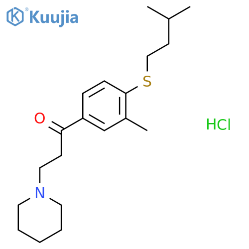 1-{3-methyl-4-[(3-methylbutyl)sulfanyl]phenyl}-3-piperidin-1-ylpropan-1-one hydrochloride structure