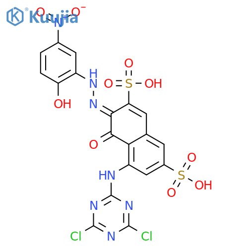 2,7-Naphthalenedisulfonicacid,5-[(4,6-dichloro-1,3,5-triazin-2-yl)amino]-4-hydroxy-3-[2-(2-hydroxy-5-nitrophenyl)diazenyl]- structure