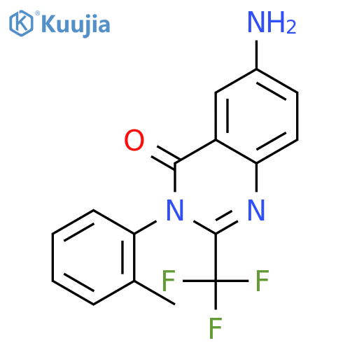 6-amino-3-(2-methylphenyl)-2-(trifluoromethyl)quinazolin-4(3H)-one structure