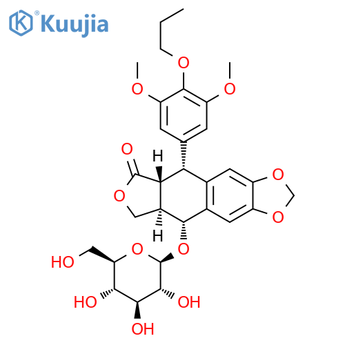 (5R,5aR,8aR,9R)-9-(3,5-dimethoxy-4-propoxyphenyl)-8-oxo-5,5a,6,8,8a,9-hexahydrofuro[3',4':6,7]naphtho[2,3-d][1,3]dioxol-5-yl beta-D-glucopyranoside structure