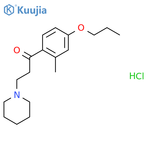 1-(2-methyl-4-propoxyphenyl)-3-piperidin-1-ylpropan-1-one hydrochloride structure