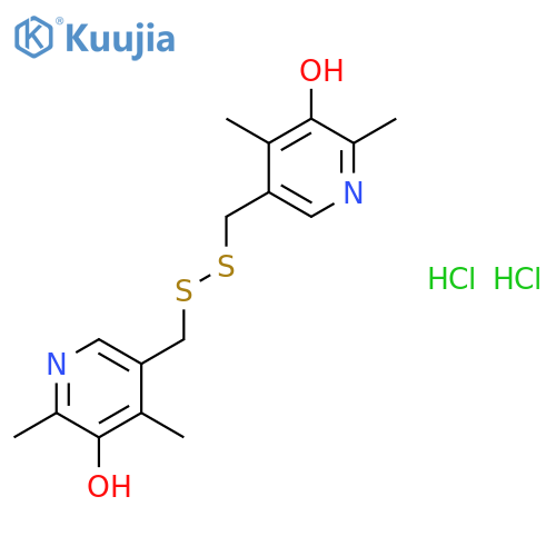 5,5'-(disulfanediyldimethanediyl)bis(2,4-dimethylpyridin-3-ol) dihydrochloride structure