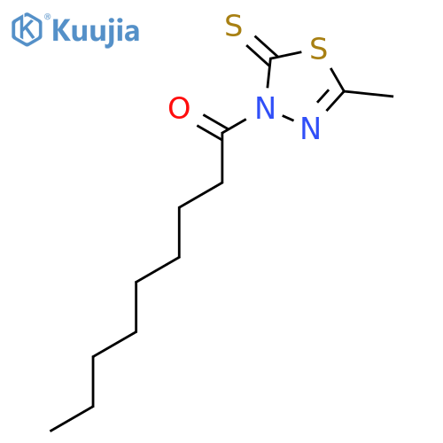 1,3,4-Thiadiazole-2(3H)-thione, 5-methyl-3-(1-oxononyl)- structure