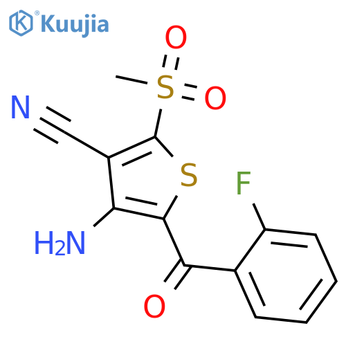 3-THIOPHENECARBONITRILE, 4-AMINO-5-(2-FLUOROBENZOYL)-2-(METHYLSULFONYL)- structure