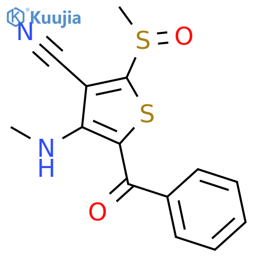3-Thiophenecarbonitrile, 5-benzoyl-4-(methylamino)-2-(methylsulfinyl)- structure