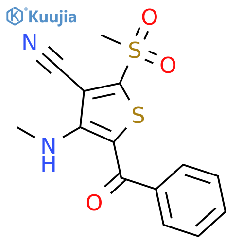 3-THIOPHENECARBONITRILE, 5-BENZOYL-4-(METHYLAMINO)-2-(METHYLSULFONYL)- structure