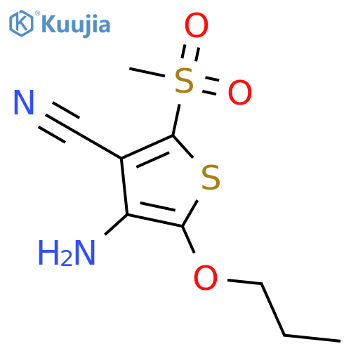 3-THIOPHENECARBONITRILE, 4-AMINO-2-(METHYLSULFONYL)-5-PROPOXY- structure