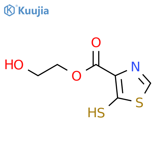 4-Thiazolecarboxylic acid, 5-mercapto-, 2-hydroxyethyl ester structure