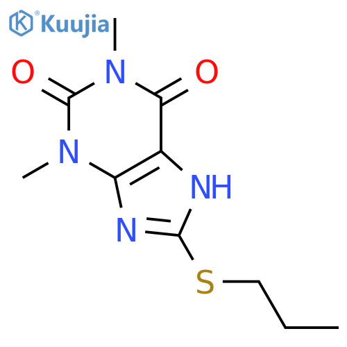 1,3-dimethyl-8-(propylsulfanyl)-3,7-dihydro-1H-purine-2,6-dione structure