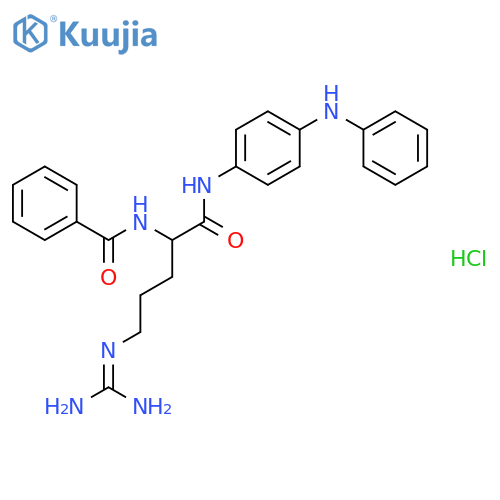 Benzamide,N-[4-[(aminoiminomethyl)amino]-1-[[[4-(phenylamino)phenyl]amino]carbonyl]butyl]-,hydrochloride (1:1) structure