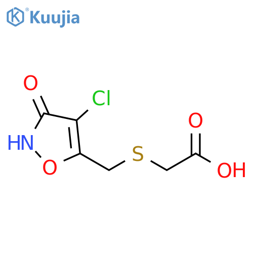 Acetic acid, [[(4-chloro-2,3-dihydro-3-oxo-5-isoxazolyl)methyl]thio]- structure