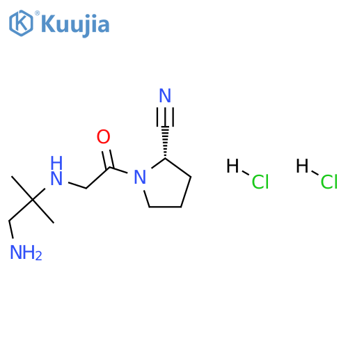 (S)-1-(2-(1-amino-2-methylpropan-2-ylamino)acetyl)pyrrolidine-2-carbonitrile dihydrochloride structure