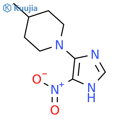 4-methyl-1-(5-nitro-1H-imidazol-4-yl)piperidine structure
