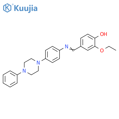 Phenol, 2-ethoxy-4-[[[4-(4-phenyl-1-piperazinyl)phenyl]imino]methyl]- structure