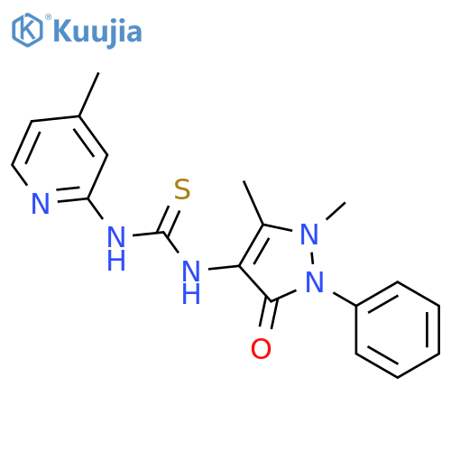 1-(1,5-dimethyl-3-oxo-2-phenyl-2,3-dihydro-1H-pyrazol-4-yl)-3-(4-methylpyridin-2-yl)thiourea structure