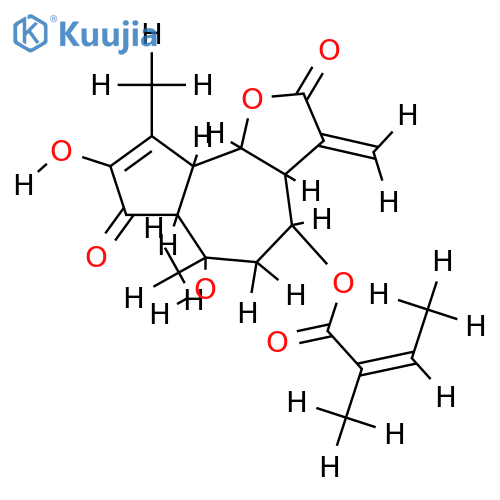 8-Tigloyl-(1alpha,5alpha,6alpha,8beta,10beta)-3,8,10-Trihydroxy-2-oxo-3,11(13)-guaiadien-12,6-olide structure