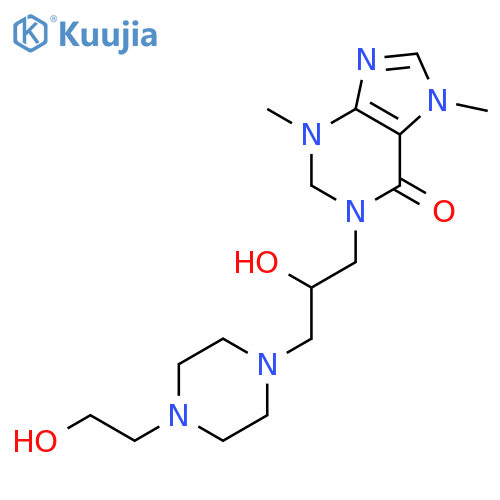 6(1H)-Purinone, 2,3-dihydro-3,7-dimethyl-1-(2-hydroxy-3-(4-(2-hydroxye thyl)piperazinyl)propyl)- structure