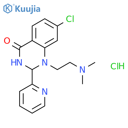 7-chloro-1-[2-(dimethylamino)ethyl]-2-(pyridin-2-yl)-2,3-dihydroquinazolin-4(1H)-one hydrochloride (1:1) structure