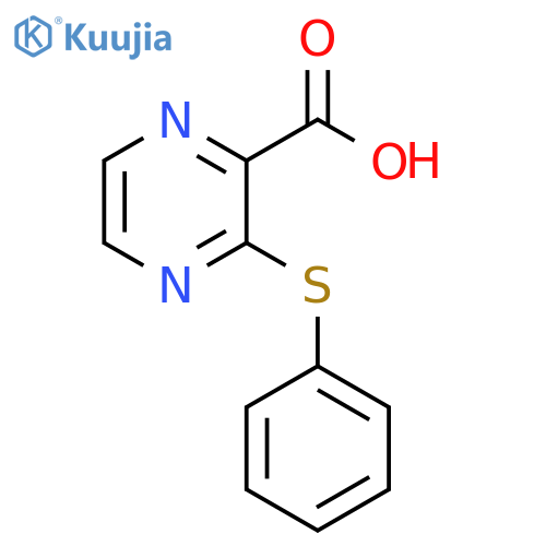 3-(phenylsulfanyl)pyrazine-2-carboxylic acid structure