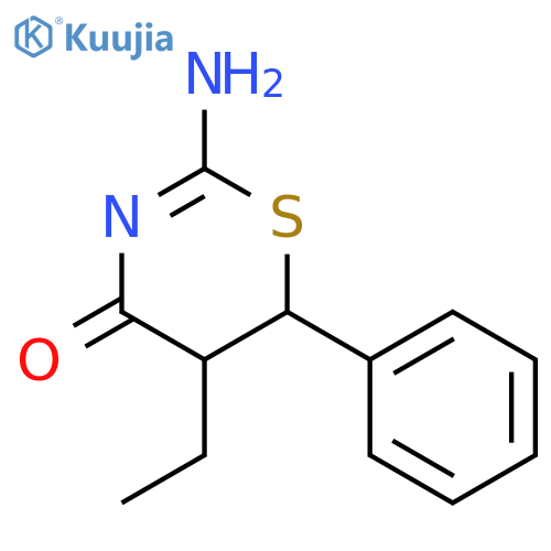 2-amino-5-ethyl-6-phenyl-5,6-dihydro-4H-1,3-thiazin-4-one structure