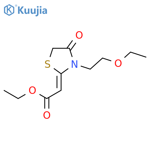 ethyl (2E)-[3-(2-ethoxyethyl)-4-oxo-1,3-thiazolidin-2-ylidene]ethanoate structure