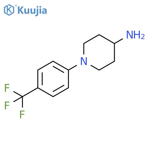 1-4-(trifluoromethyl)phenylpiperidin-4-amine structure