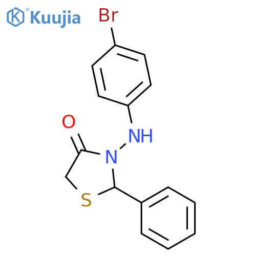 3-[(4-bromophenyl)amino]-2-phenyl-1,3-thiazolidin-4-one structure