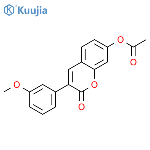 3-(3-methoxyphenyl)-2-oxo-2H-chromen-7-yl acetate structure