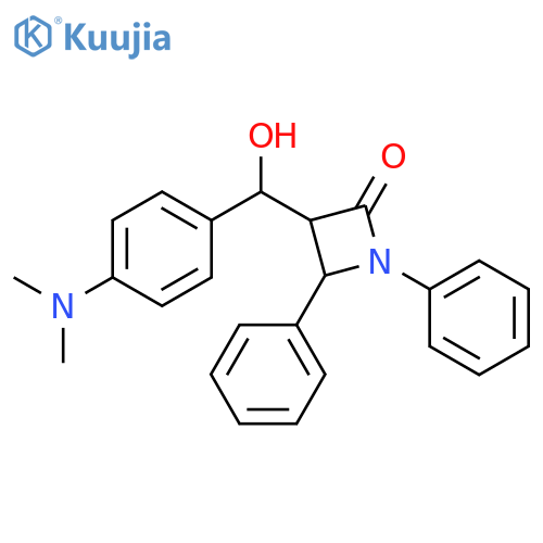2-Azetidinone,3-[[4-(dimethylamino)phenyl]hydroxymethyl]-1,4-diphenyl- structure