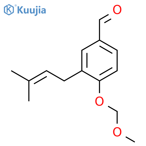 Benzaldehyde, 4-(methoxymethoxy)-3-(3-methyl-2-butenyl)- structure