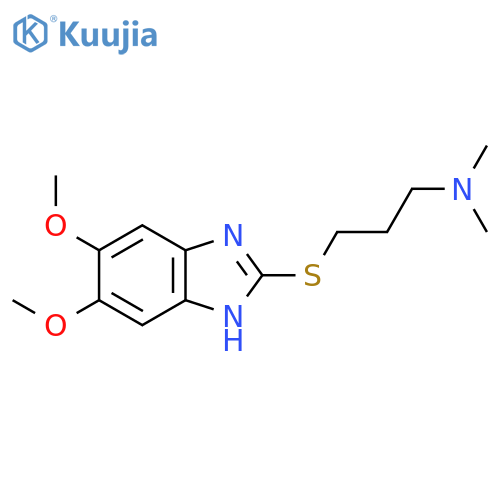 3-[(5,6-dimethoxy-1H-benzimidazol-2-yl)sulfanyl]-N,N-dimethylpropan-1-amine structure
