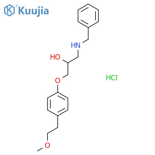 1-(benzylamino)-3-[4-(2-methoxyethyl)phenoxy]propan-2-ol hydrochloride structure