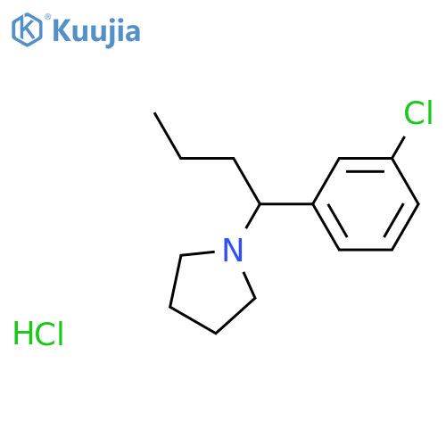 Pyrrolidine,1-[1-(3-chlorophenyl)butyl]-, hydrochloride (1:1) structure