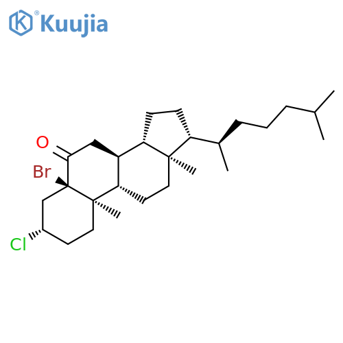 Cholestan-6-one, 5-bromo-3-chloro-, (3b,5a)- structure