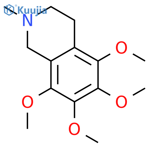 5,6,7,8-tetramethoxy-2-methyl-1,2,3,4-tetrahydroisoquinoline structure