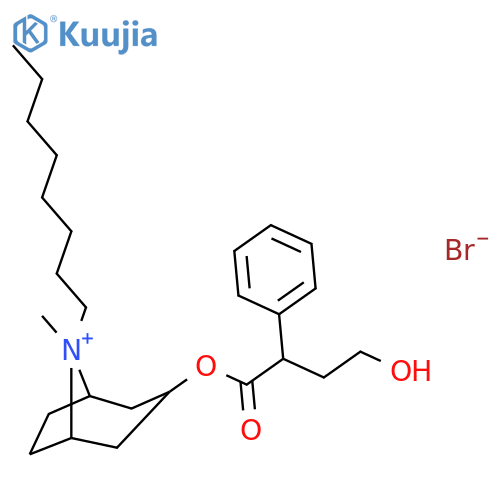 8-Azoniabicyclo[3.2.1]octane,3-(4-hydroxy-1-oxo-2-phenylbutoxy)-8-methyl-8-octyl-, bromide (1:1) structure