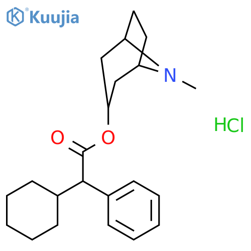 8-methyl-8-azabicyclo[3.2.1]oct-3-yl cyclohexyl(phenyl)acetate hydrochloride structure