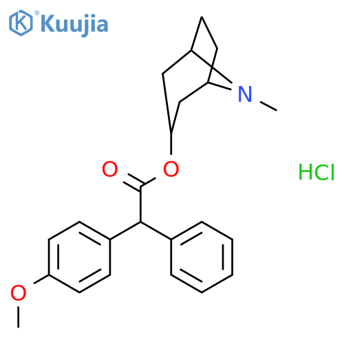 8-methyl-8-azabicyclo[3.2.1]oct-3-yl (4-methoxyphenyl)(phenyl)acetate hydrochloride structure