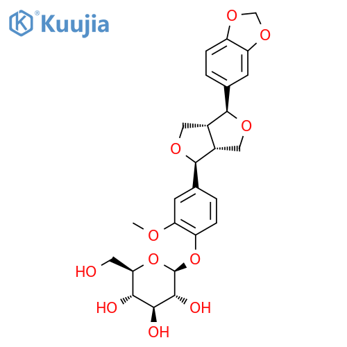 4-[(1S,3aR,4S,6aR)-4-(1,3-benzodioxol-5-yl)tetrahydro-1H,3H-furo[3,4-c]furan-1-yl]-2-methoxyphenyl beta-D-glucopyranoside structure