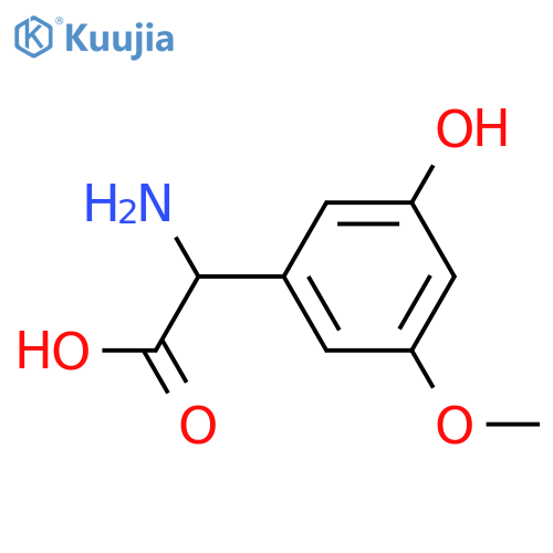 Benzeneacetic acid, a-amino-3-hydroxy-5-methoxy- structure