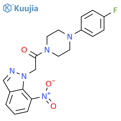Piperazine, 1-(4-fluorophenyl)-4-[(7-nitro-1H-indazol-1-yl)acetyl]- structure