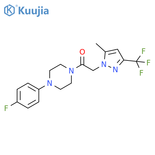 Piperazine,1-(4-fluorophenyl)-4-[[5-methyl-3-(trifluoromethyl)-1H-pyrazol-1-yl]acetyl]- structure