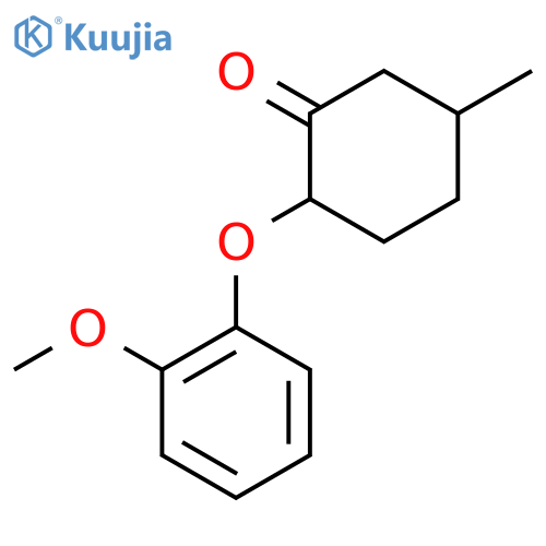 Cyclohexanone, 2-(2-methoxyphenoxy)-5-methyl- structure