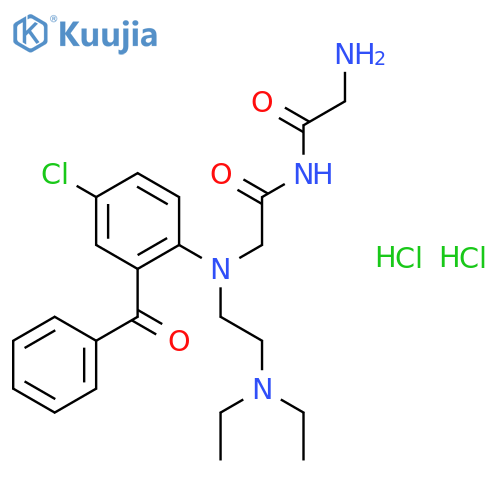 2-amino-N-({[4-chloro-2-(phenylcarbonyl)phenyl][2-(diethylamino)ethyl]amino}acetyl)acetamide dihydrochloride structure