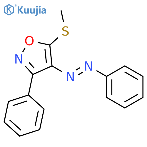 5-(Methylsulfanyl)-3-phenyl-4-[(E)-phenyldiazenyl]-1,2-oxazole structure