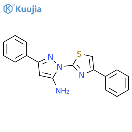 3-phenyl-1-(4-phenyl-1,3-thiazol-2-yl)-1H-pyrazol-5-amine structure