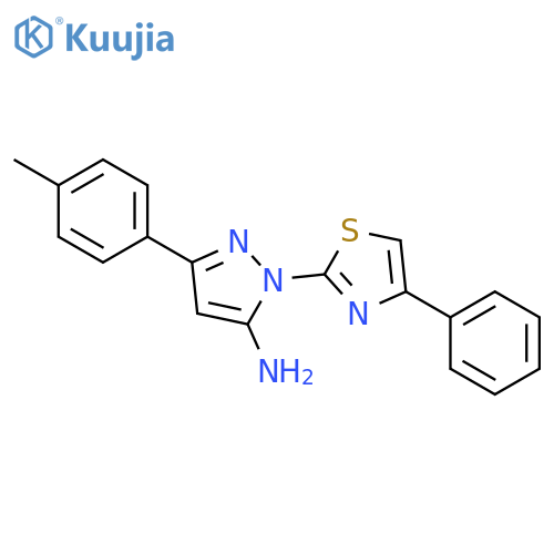 3-(4-methylphenyl)-1-(4-phenyl-1,3-thiazol-2-yl)-1H-pyrazol-5-amine structure